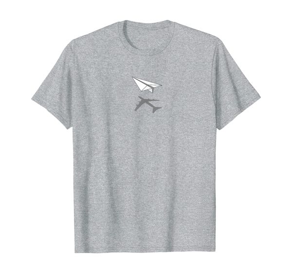 

paper airplane shadow dream aviation t-shirt, White;black