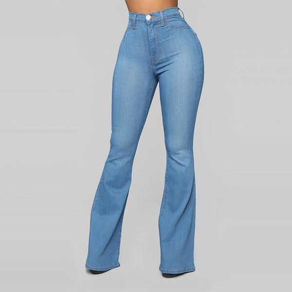 

women's jeans woman high waist flared blue black gray pants for women clothing trouser jean trousers