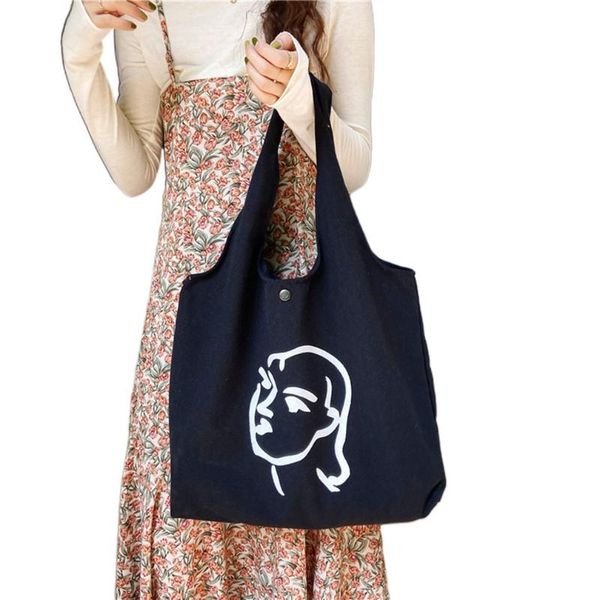

storage bags simple female illustration vest bag portable shoulder durable large capacity casual shopping