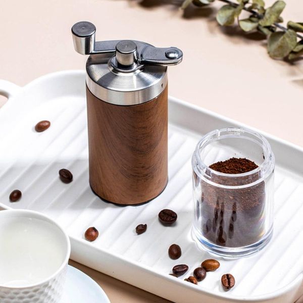 

portable hand manual coffee grinder stainless steel bean burr grinders h05e