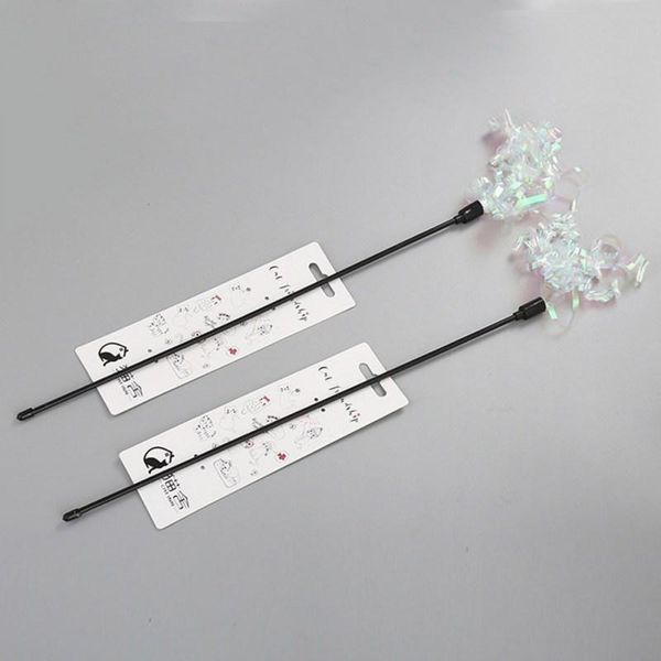 

cat toys cute funny colorful rod teaser wand plastic pet for cats interactive tassels stick supplies