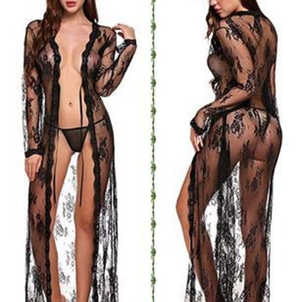 

lingerie women's lace mh perspective robe nightdrs, Red;black