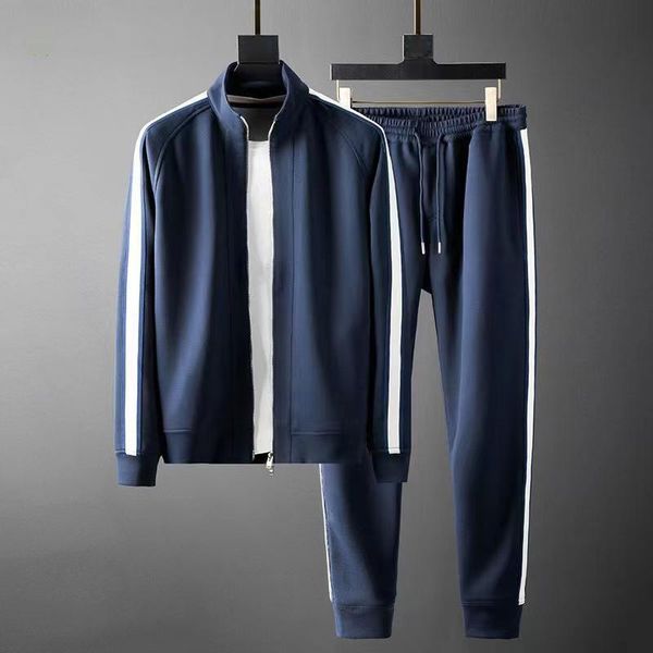 

men's tracksuits light luxury sweater clothes mature style suits 2021 spring and autumn casual sports, Gray