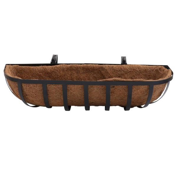 

storage baskets 1pc wall-mounted flower basket iron art hanging flowerpot (light brown)