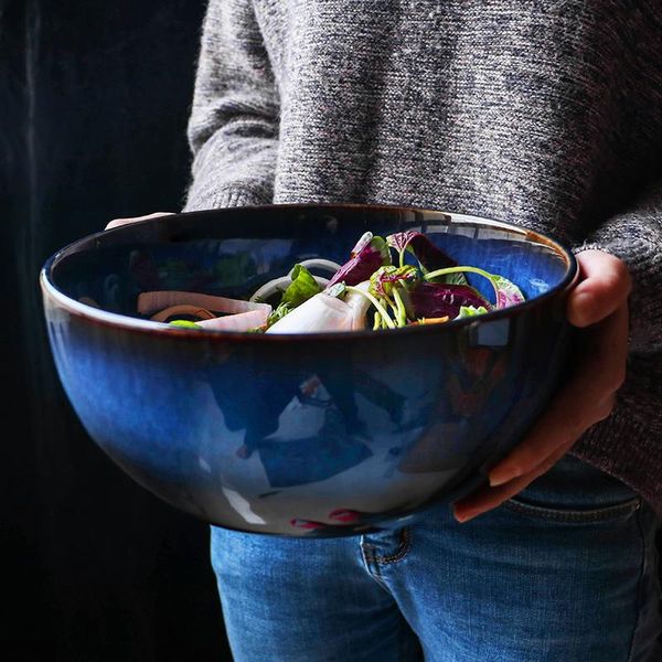 

bowls japanese large bowl salad creative noodle ceramic soup basin retro tableware household porcelain