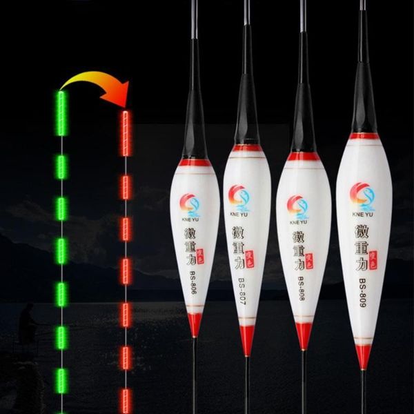

fishing accessories 1pc smart night float led light bite bait wood alarm color change electronics tackle fish balsa floats fishin e7l9