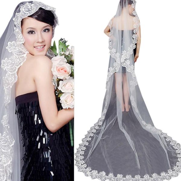 

bridal veils wedding dress accessory lace long 003, Black