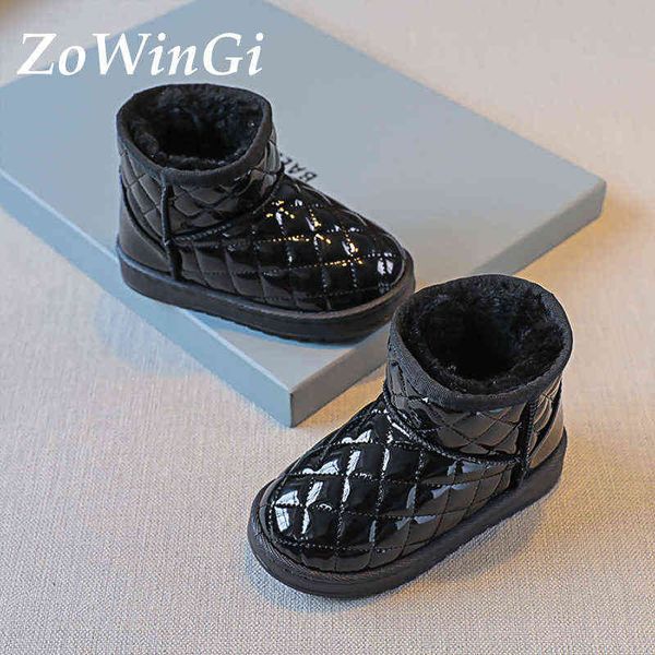 

size 19-30 winter baby girls boys boots for children martin boots kids waterproof velvet cotton shoes sapato infantil masculino 211108, Black;grey