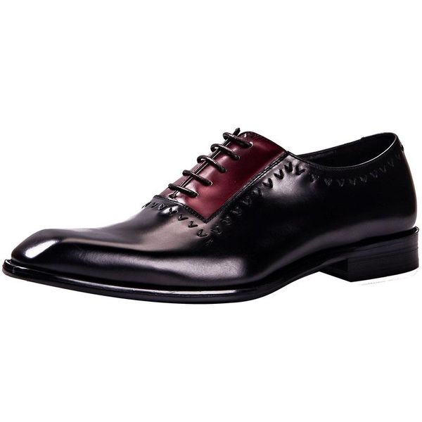 

23129-2 spring british brogue leather shoes men's business formal wear wedding dress, Black