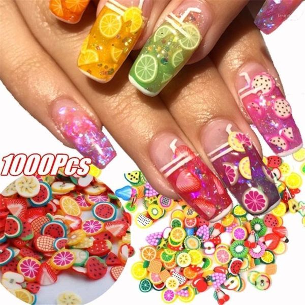 

1000pcs/bag nail 3d fruit feather flowers mix designs tiny slices polymer clay diy beauty stickers decorations accessories1, Silver;gold
