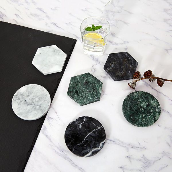 

mats & pads nordic light luxury marble ceramic non slip drink cup coffee pad tea mat dining table placemat jewelry display tray