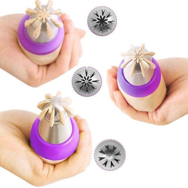 

spherical torch decorating mouth stainless steel baking cupcake nozzles kitchen decoration set pastry piping cake n1t4 & tools