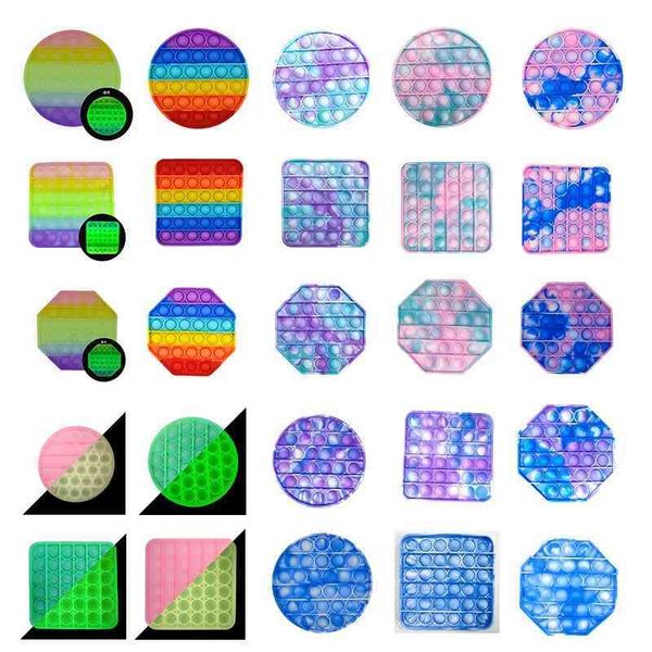 

rainbow luminous tie dyeing rat killing pioneer puzzle desksilicone decompression children's toy
