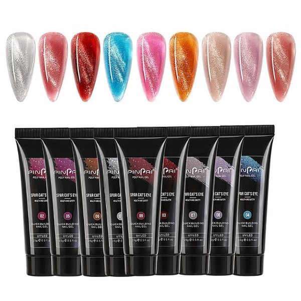 

nail art kits crystal cats eye extension gel set 9-color poly gelkit