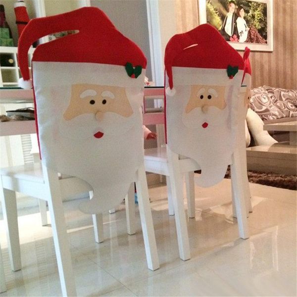 

chair covers 1 piece cover for christmas dining back decoration anti-dirty non-woven fabric seat protector case