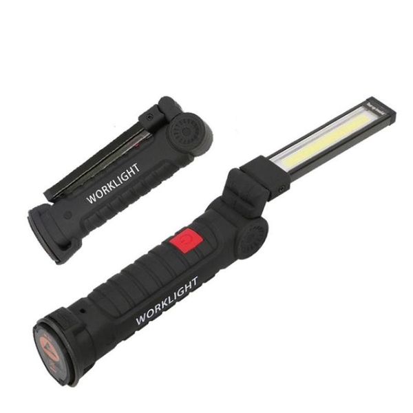 

portable 5 mode cob usb rechargeable led work light with magnet for outdoor camping working flashlights torches