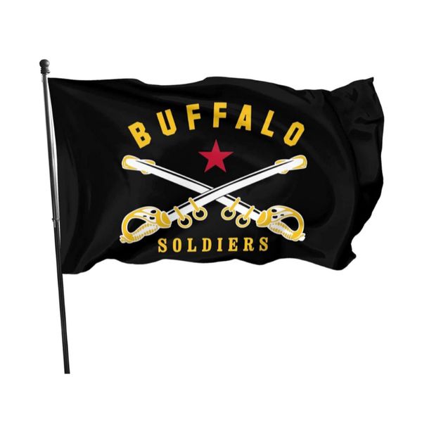 Buffalo Soldier America История 3 'x 5'FT Флаги Открытый праздник баннеров 100D Полиэстер высокое качество с латунными втулками