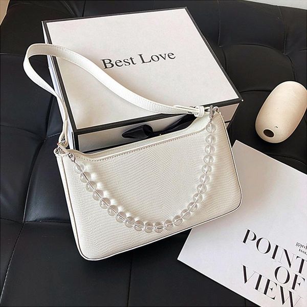 

designer pearl chain shoulder bags for women 2021 ladies armpit bag fashion ms handbags travel beach evening female