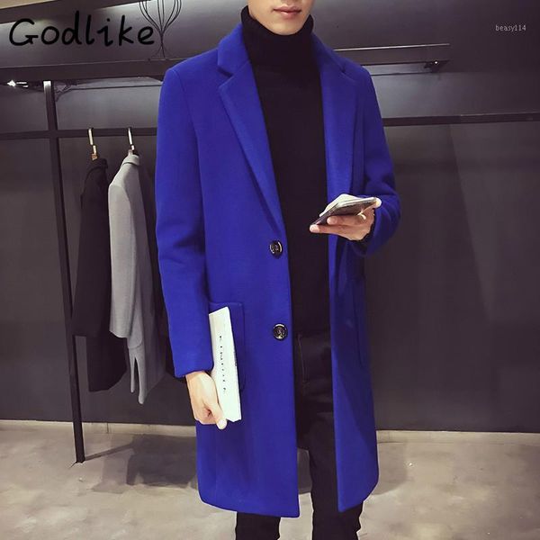 

men's trench coats godlike winter fashion business casual in the long slender sleeve cotton wool coat jacket1 x8wg, Tan;black