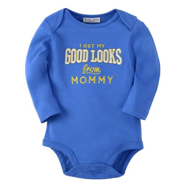 

rompers spring and autumn girls' long sleeve jumpsuit comfortable cartoon bodysuit boys' born, Blue