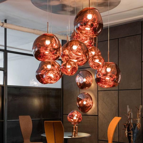 

pendant lamps modern chandelier decoration, indoor lighting, dining room kitchen lamp, glossy attic, duplex villa, glass ball
