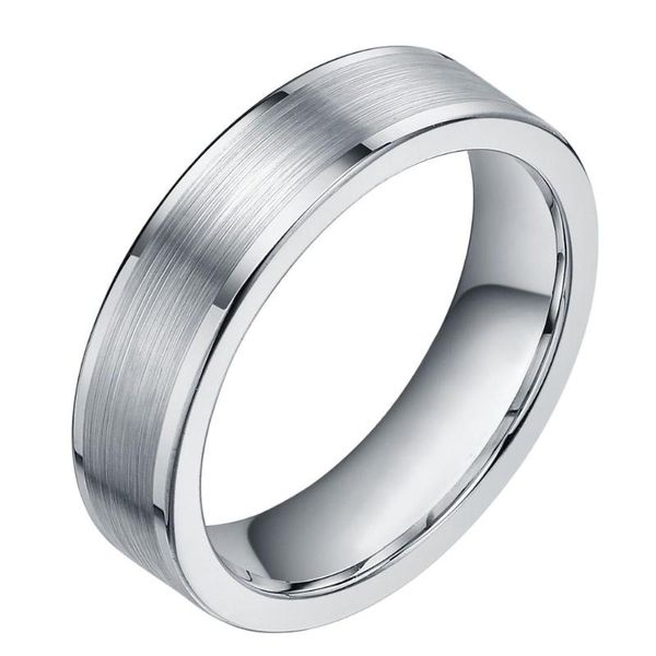 

wedding rings 6mm silver color tungsten carbide women flat polished brushed finish band men engagement ring female jewelry, Slivery;golden