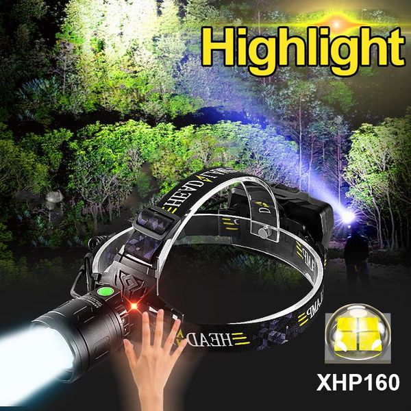 

headlamps rechargeable led headlamp xhp160 head lamps torch most powerful headlight 18650 high power usb fishing light