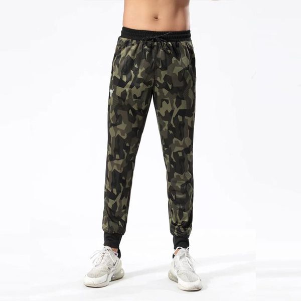 

running pants camouflage men's quick-drying fitness football basketball sports loose large size summer thin trousers, Black;blue