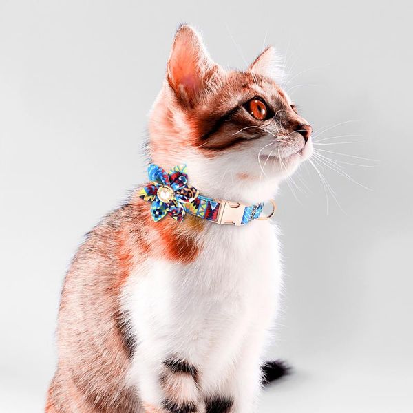 

cat collars & leads dog with detachable flower cute collar puppy floral patter harnesses accessories pet tools gifts