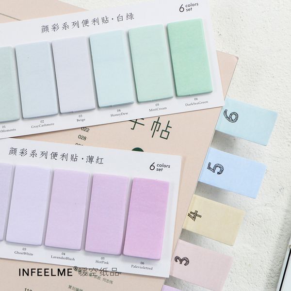 

6 colors set cute novelty sticky notes memo pad index sticker bookmark page flag sticker school office stationery supplies
