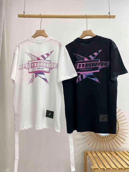 

2021we11donet shirt summer new men women 1:1 high-quality color letter printed shirt round neck wild loose short sleeves g1207, White;black