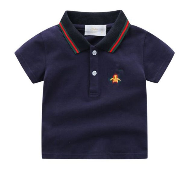 T-shirt estive per ragazzi T-shirt polo con colletto rovesciato Moda Abbigliamento per bambini a righe Bambini T-shirt a maniche corte per bambini Top in cotone per 1-7T