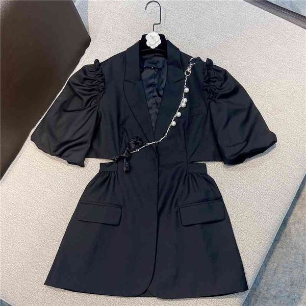 Отличное качество EST летняя мода дизайнер Pead Puff Wealwy Dress Blazer 210521