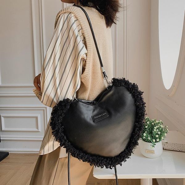 

evening bags yoreai luxury designer shoulder pu leather ladies trend single solid color buckle messenger bag heart-shaped underarm pack