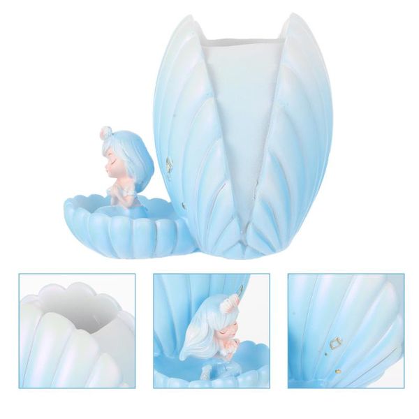 

novelty items 1pc decorative brush pot adorable home adornment unique resin craft blue