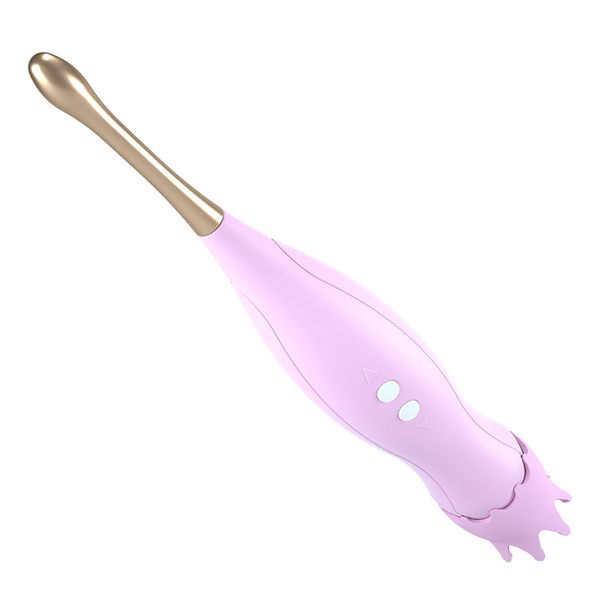 doppelköpfiger AV-Vibrato Dual-Stimulator für Frauen Klitoris-Stimulator Vibrantor Woman Massage Leckmaschine Licker Amal Plug 12 magische Modi USB wiederaufladbar