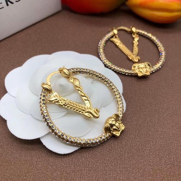 

hoop & huggie earrings for women letter hollow fashion, Golden;silver