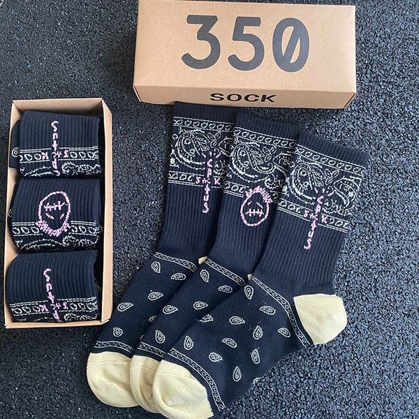 

men's socks skate crew men sport bandanas sock streetwear hip hop 3 pairs/box4, Black