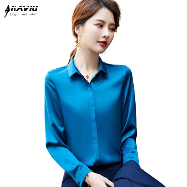 

women's blouses & shirts professional shirt women long sleeve 2021 spring fashion temperament satin slim bottoming office ladies work, White
