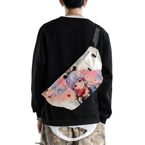 

cross body genshin impact kamisato ayaka men chest bag shoulder waterproof crossbody school trip messengers oxford sling pack
