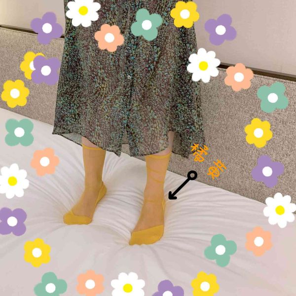 

hosiery children' glass silk women' summer plain korean middle tube hosiery, Red;black