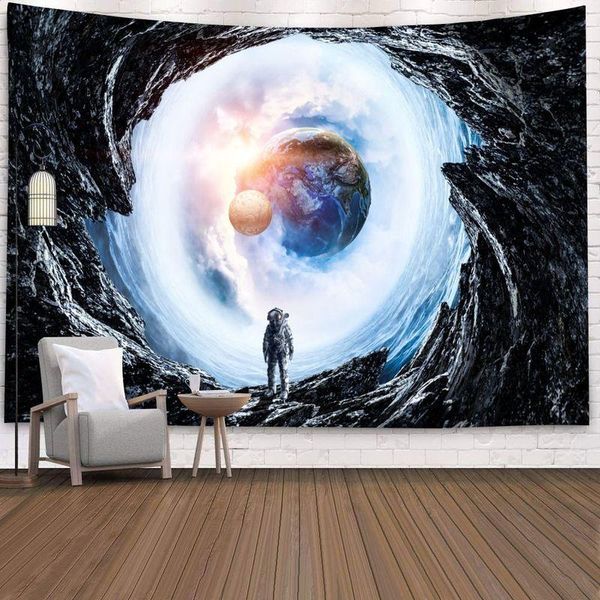 

tapestries astronaut tapestry universe wall hanging colorful outer space carpet decor tapiz sci-fi home large room decoration