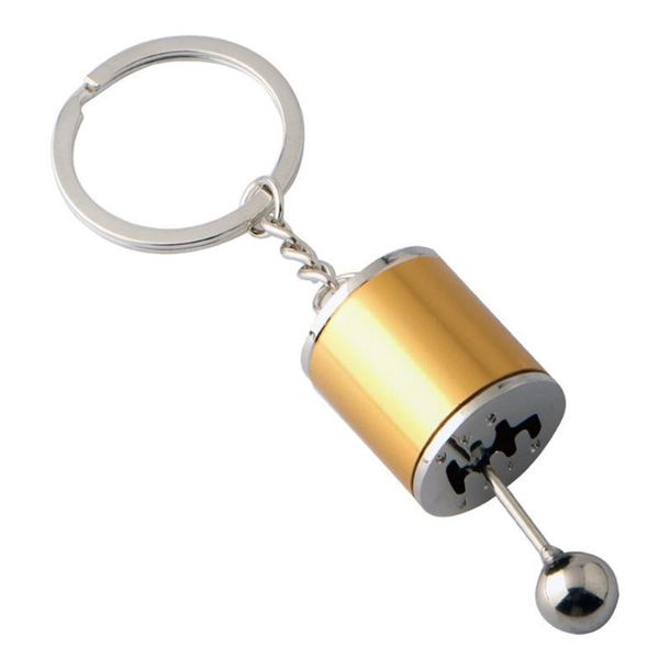 

keychains creative car 6 speed gearbox gear head keychain manual transmission lever metal key ring refitting pendant, Silver