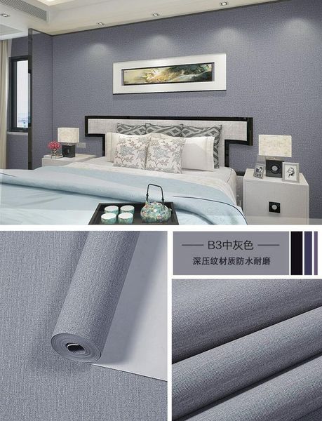 

linen nordic solid color pvc wallpaper for kitchen cabinets bedroom living room decoration colour waterproof contact paper wallpapers