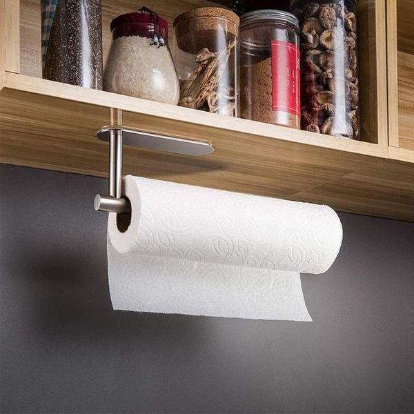 

toilet paper holders tissue roll stand installation hooks kitchen counterstainless steel punch-wall mount 1pc towel rack