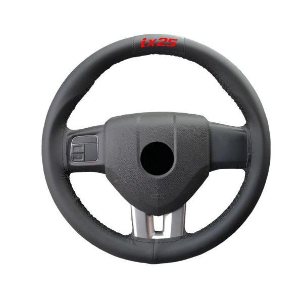 

steering wheel covers 15 inches hand sewing car soft leather braid with needle and thread for ix25