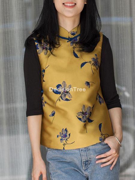 

embroidery qipao chinese traditional women's sleeveless vest tang suit women elegant ethnic clothing, Red