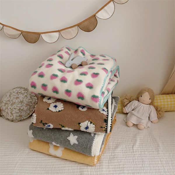 

blankets & swaddling korean fruit star cotton sunflower baby kids blanket winter fleece bedding stroller bed cover sofa throw