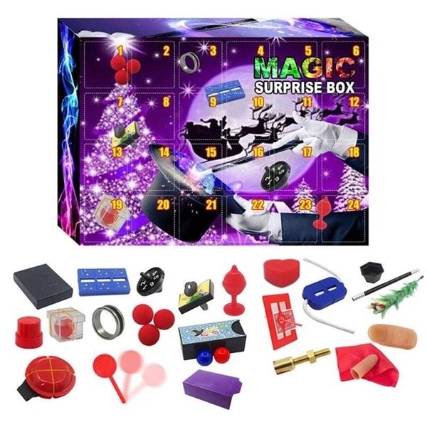 Weihnachten Adventskalender 2022 Countdown Blind Box Of Tricks Spielzeug Erstaunliche Requisiten Kinder Magische Freunde Geschenk 211105