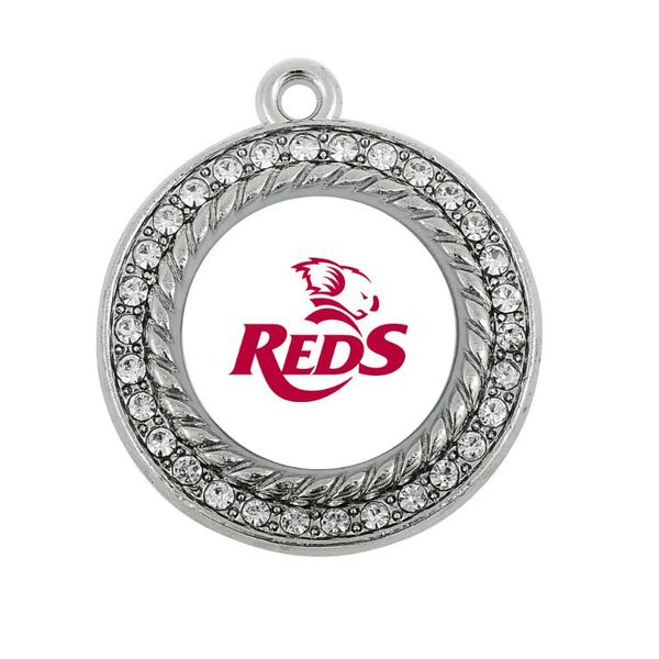 

charms queensland reds s-rugby charm antique silver plated crystal jewjlry, Bronze;silver